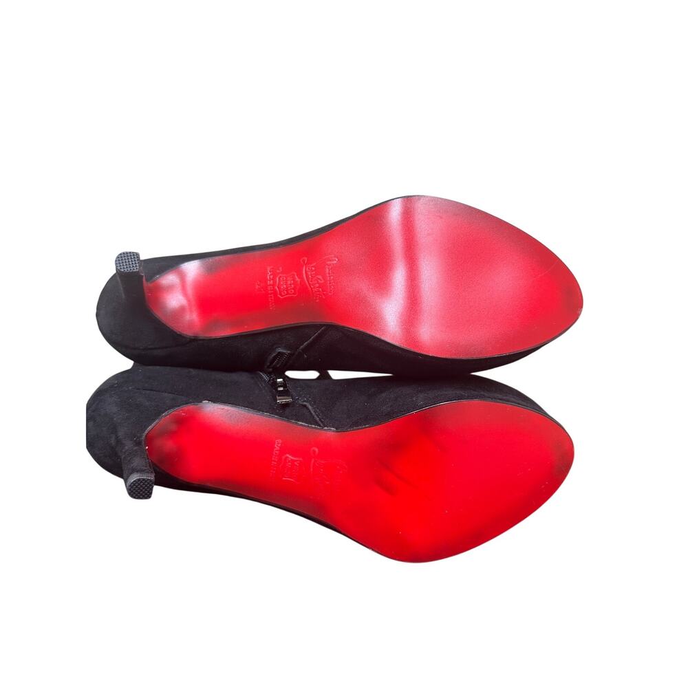 Christian Louboutin Black Red Bottom Bootie Size 10.5 41 Designer Luxury Staple - Picture 7 of 11